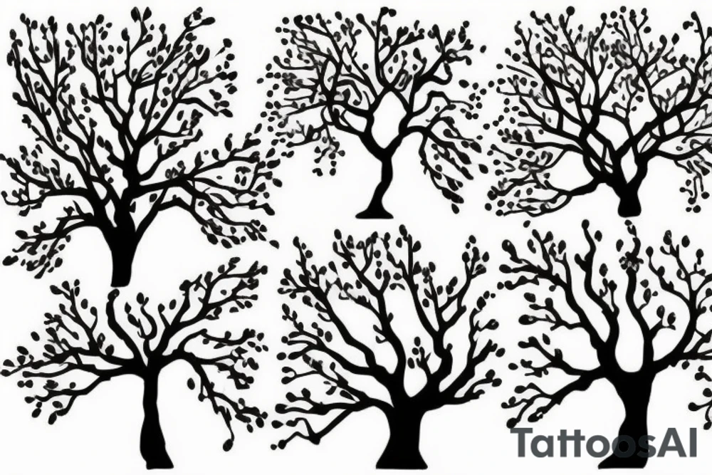 An apple tree silhouette tattoo idea