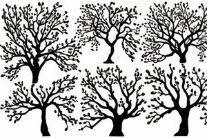An apple tree silhouette tattoo idea