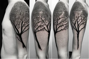 An apple tree silhouette tattoo idea