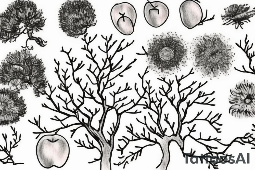 An apple tree silhouette tattoo idea
