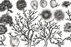 An apple tree silhouette tattoo idea