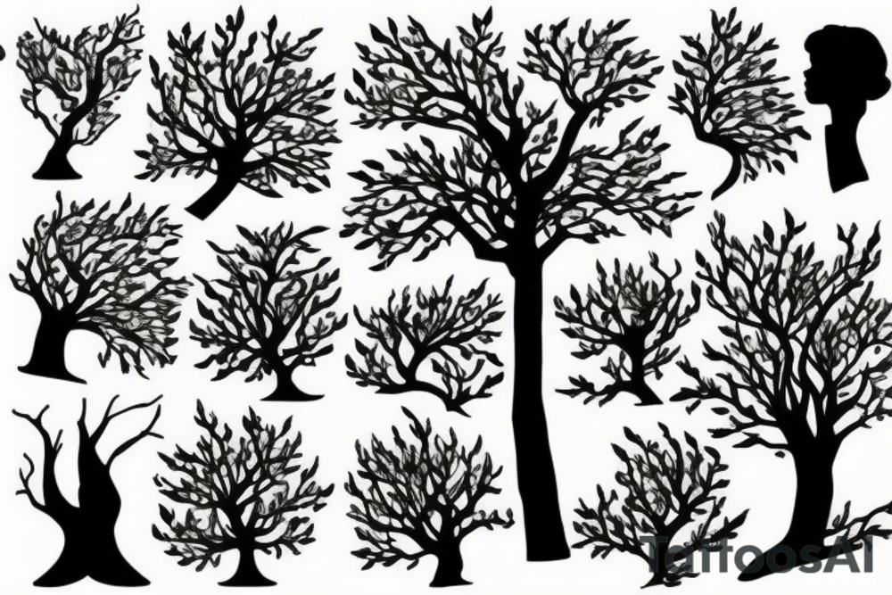 An apple tree silhouette tattoo idea