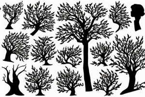 An apple tree silhouette tattoo idea