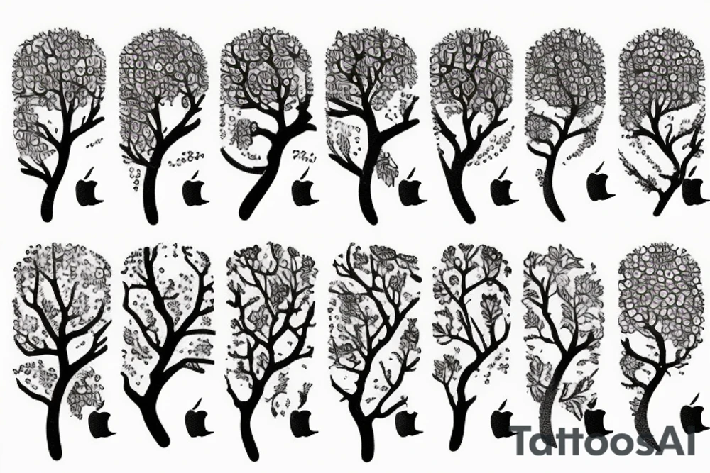 An apple tree silhouette tattoo idea