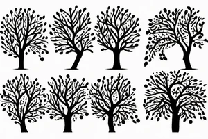 An apple tree silhouette tattoo idea