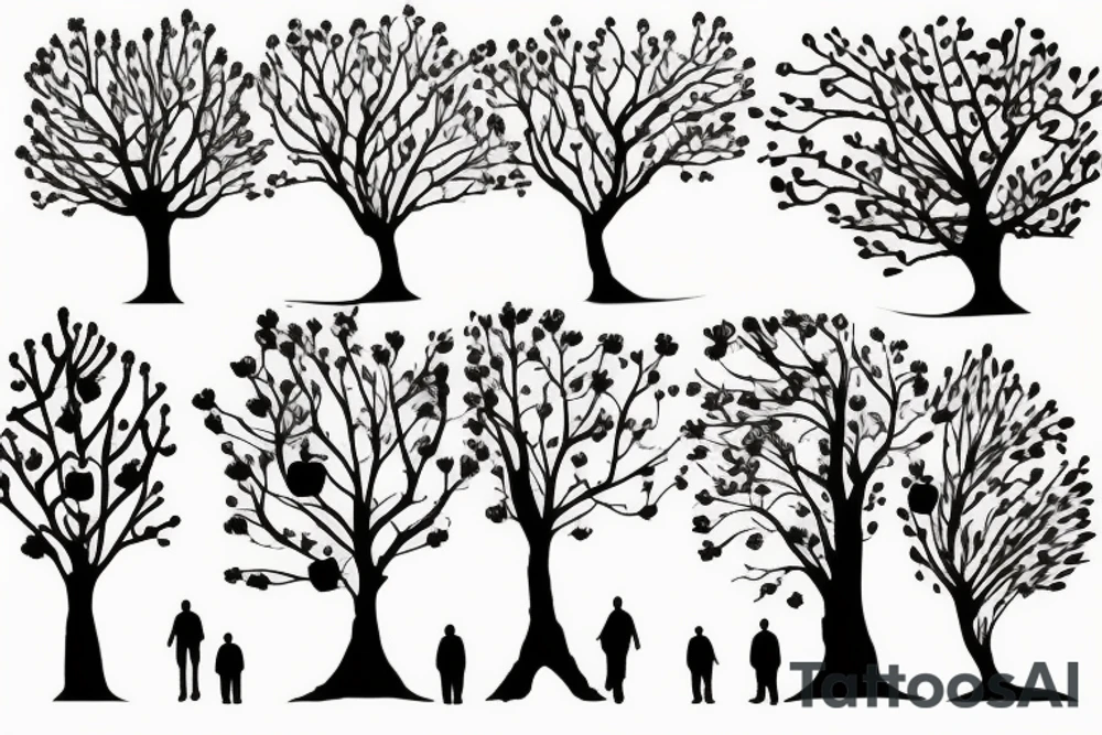 An apple tree silhouette tattoo idea