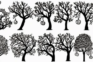 An apple tree silhouette tattoo idea