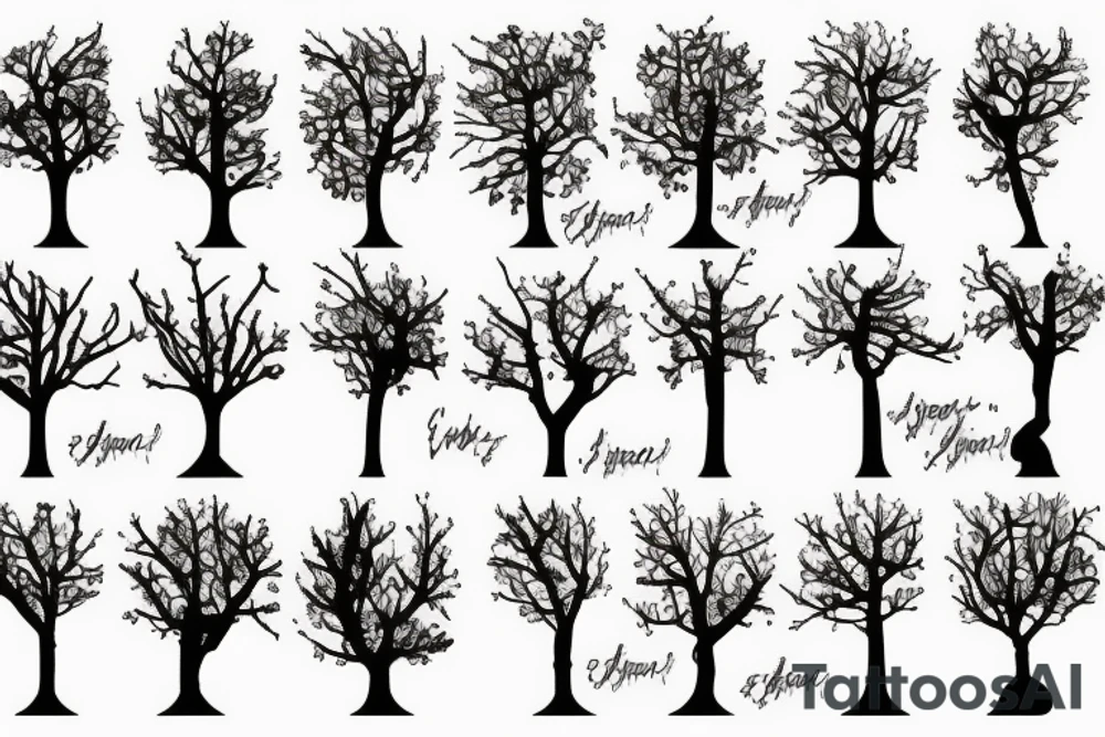An apple tree silhouette tattoo idea