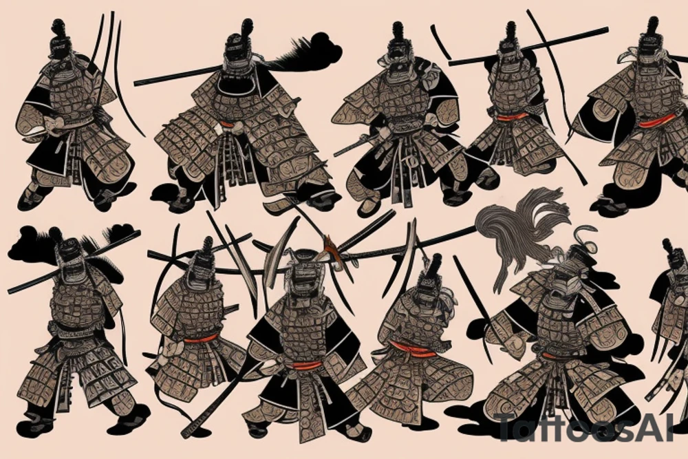 A samurai in full ceremonial armour tattoo idea