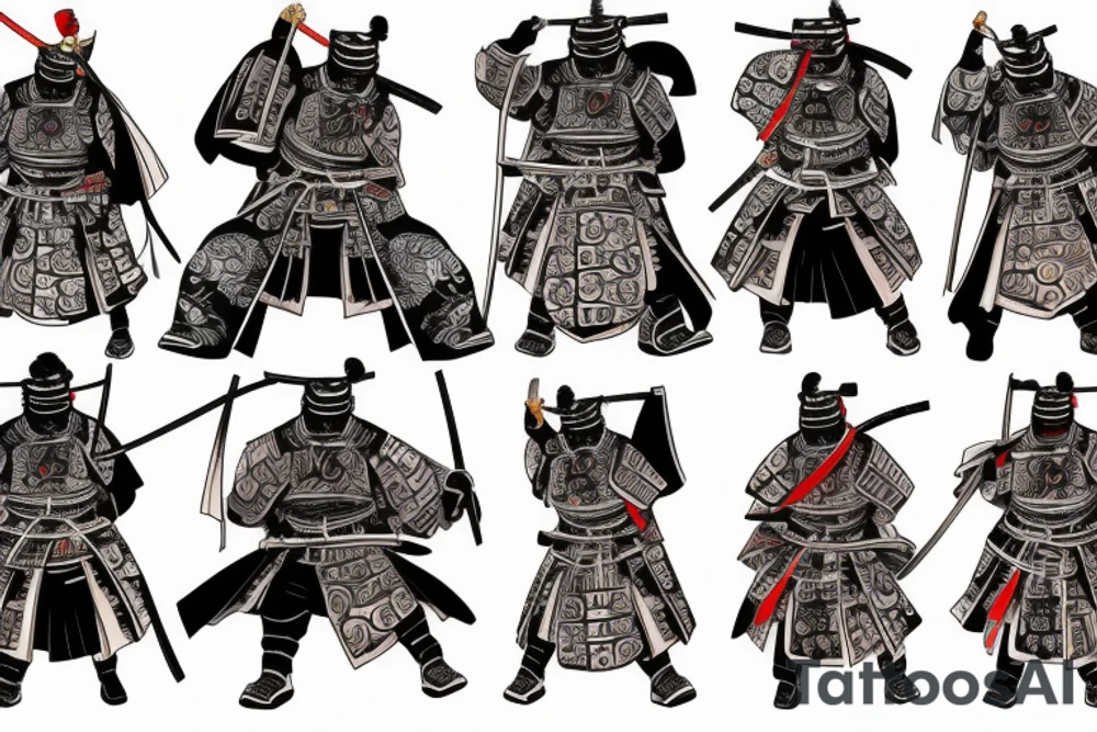 A samurai in full ceremonial armour tattoo idea