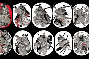 A samurai in full ceremonial armour tattoo idea