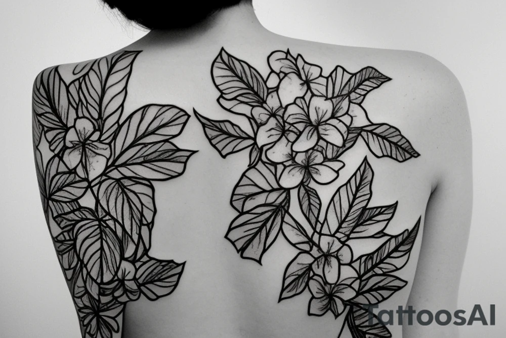 Bougainvillea, a book, a cocktail glass tattoo idea
