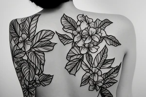 Bougainvillea, a book, a cocktail glass tattoo idea
