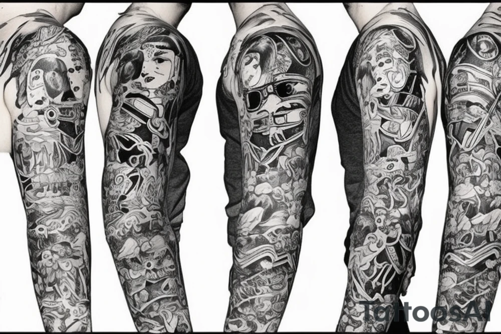 Jape she style arm sleve like John Mayer has tattoo idea