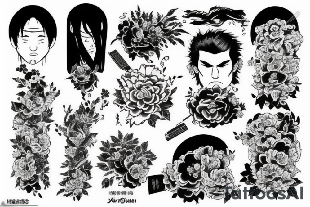 Japanese style arm sleve like John Mayer has tattoo idea