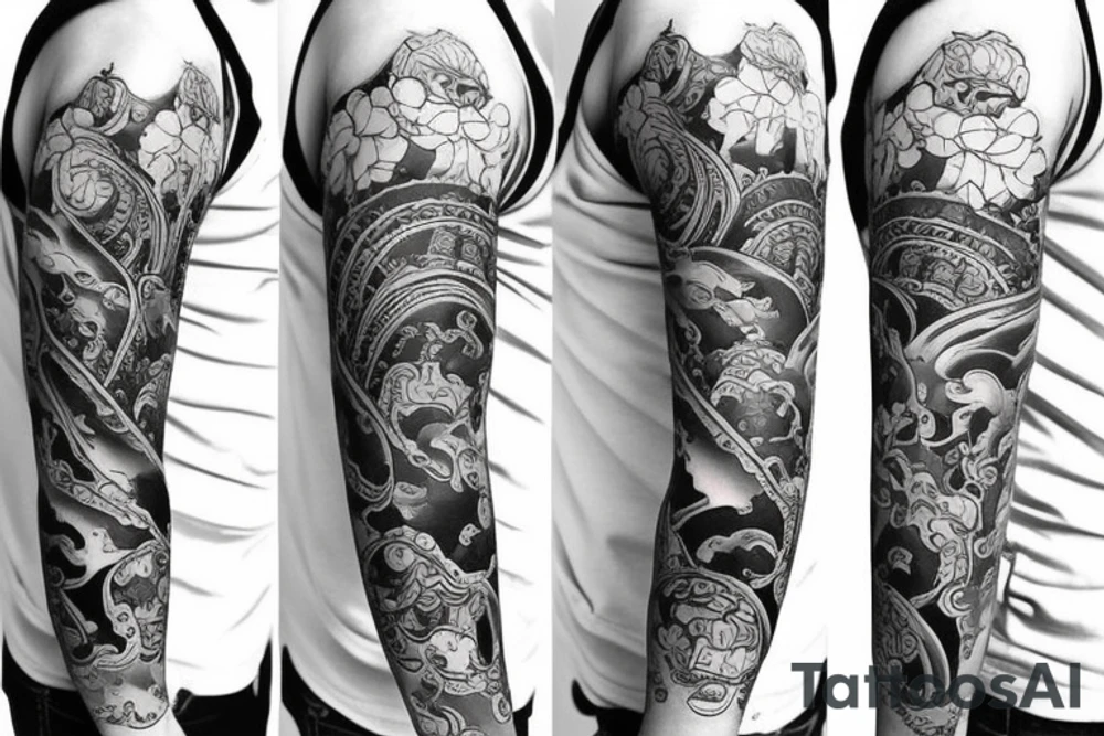 Japanese style arm sleve like John Mayer has tattoo idea