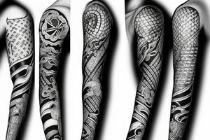 Japanese style upper arm sleeve tattoo idea