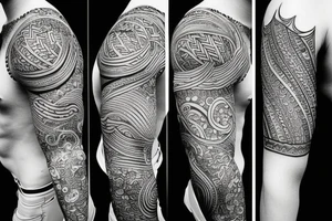 Japanese style upper arm sleeve tattoo idea