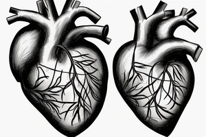 an anatomical heart in a bird cage tattoo idea