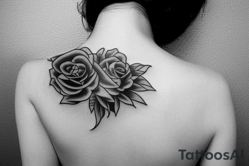 blindfolded woman tattoo idea