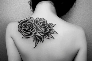 blindfolded woman tattoo idea