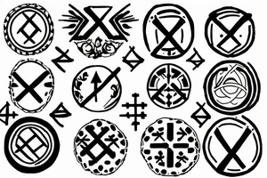 Noughts and crosses tattoo idea