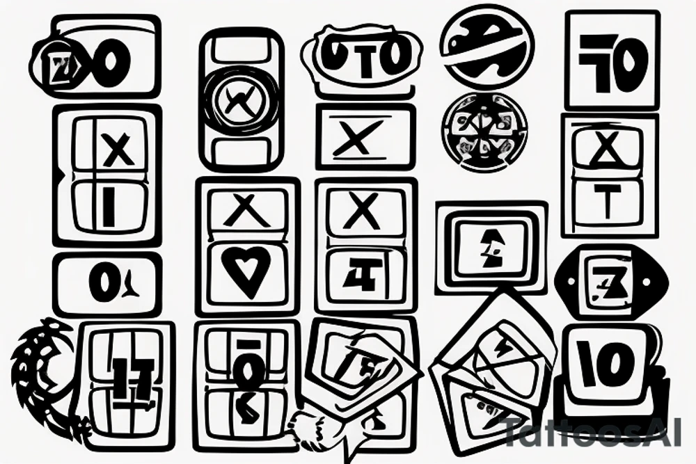 Tic tac toe boardgame tattoo idea