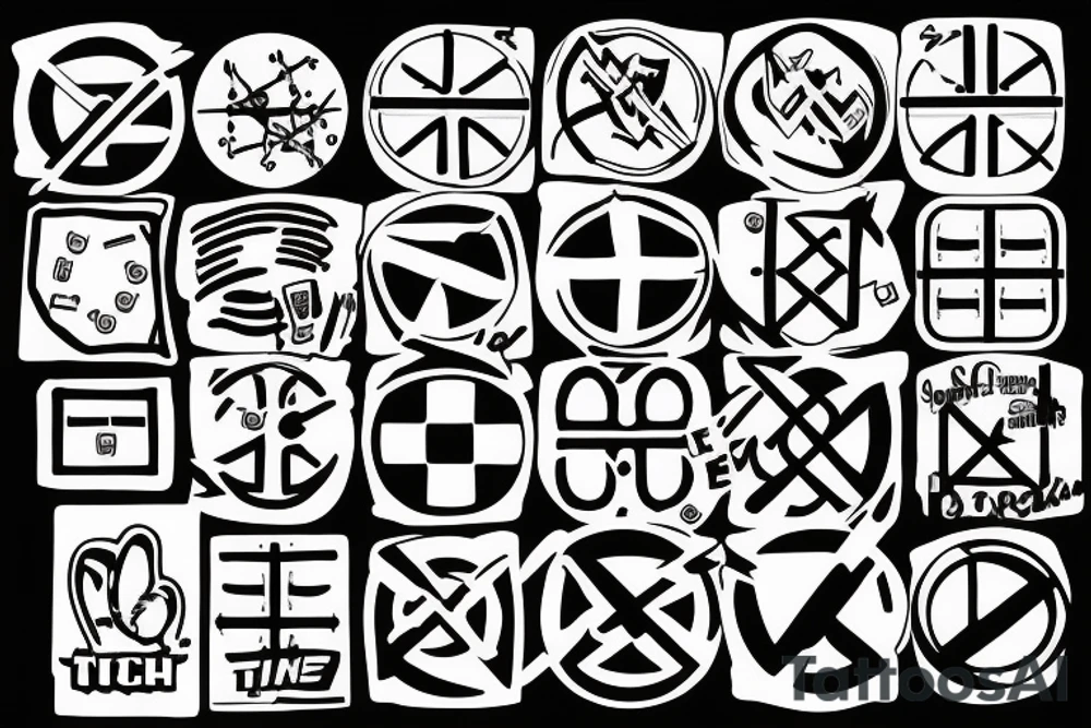Empty tic-tac-toe boardgame tattoo idea
