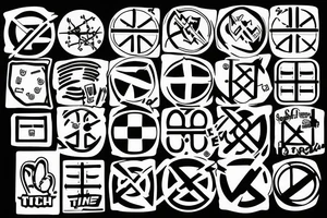 Empty tic-tac-toe boardgame tattoo idea
