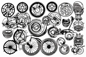 Earth in the shape of a cogwheel tattoo idea