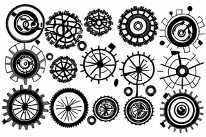 Earth in the shape of a cogwheel tattoo idea