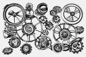 Earth in the shape of a cogwheel tattoo idea
