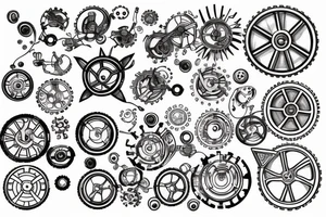 Earth in the shape of a cogwheel tattoo idea