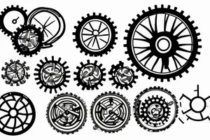 Earth in the shape of a cogwheel tattoo idea