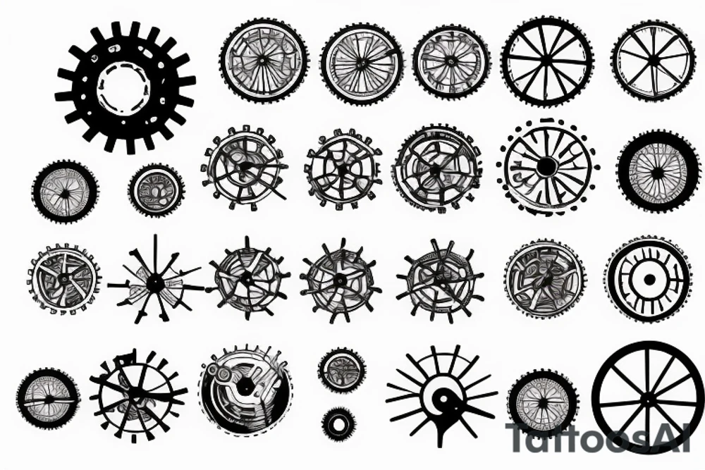 Earth in the shape of a cogwheel tattoo idea
