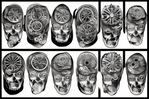 Earth in the shape of a cogwheel tattoo idea