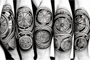 Earth in the shape of a cogwheel tattoo idea