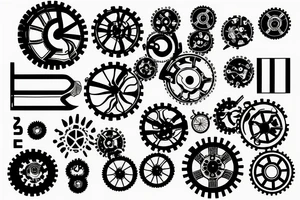 Earth in the shape of a cogwheel tattoo idea