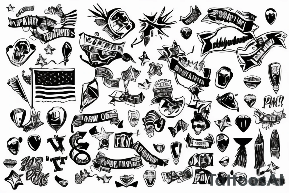 Party flags tattoo idea