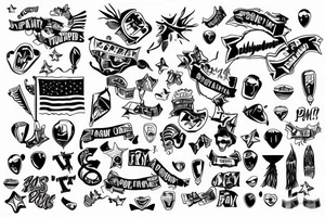 Party flags tattoo idea