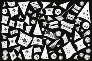 Happy party flags foil tattoo idea