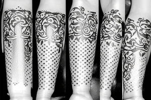 Happy party flags foil tattoo idea