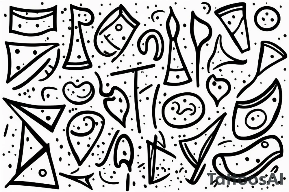 Happy party flags foil tattoo idea