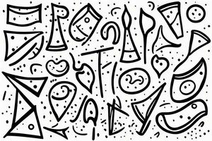 Happy party flags foil tattoo idea