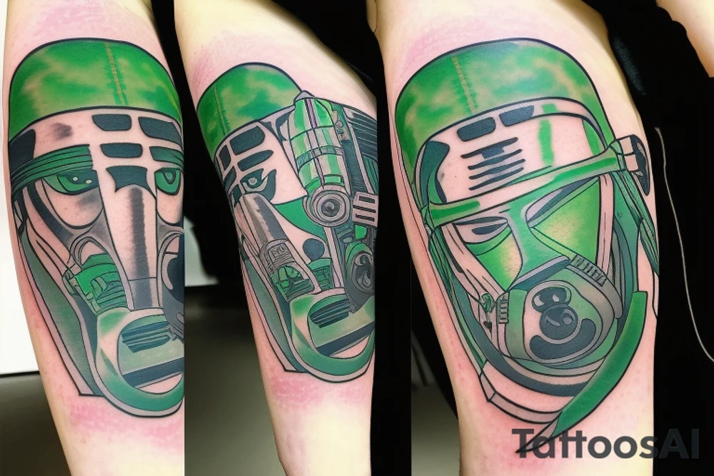 A Jedi master with a green lightsaber tattoo idea