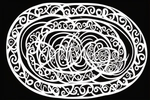 An infinity shape for a mother and three daughters. Must be inscribed "Humble and Kind". On a white background tattoo idea