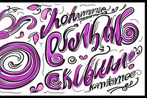 An infinity shape for a mother and three daughters. Must be inscribed "Humble and Kind". On a white background tattoo idea