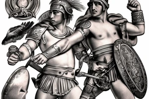 A roman gladiator in the coliseum tattoo idea