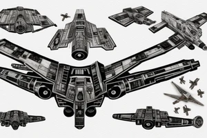 X wing fighter leaving the death star tattoo idea