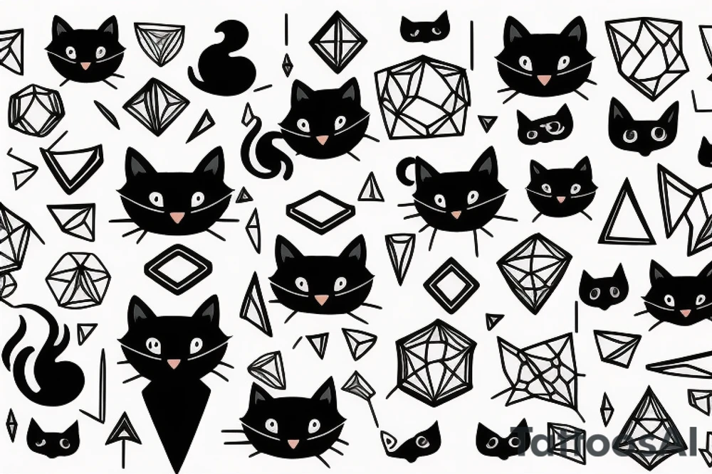 black cat tattoo idea